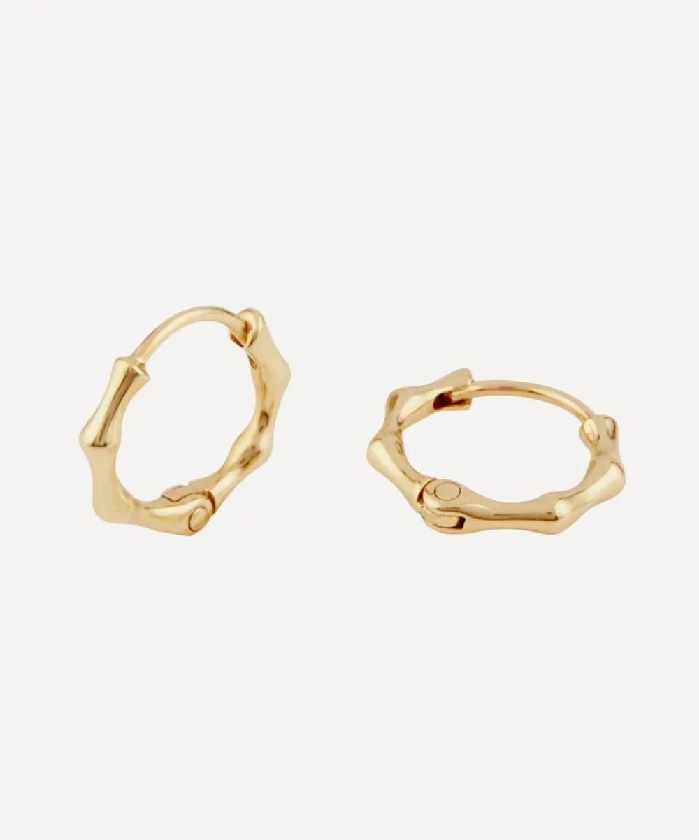 Dinny Hall Earrings^9ct Gold Bamboo Mini Hoop Earrings