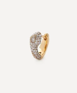 Selim Mouzannar Earrings|Earrings^18ct Gold Basilisk Diamond Huggie Hoop Earring Right