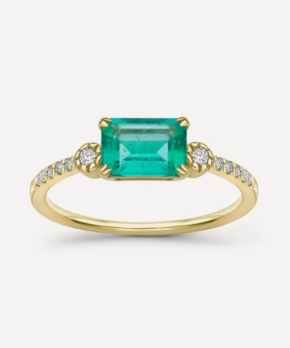 Dinny Hall Rings^14ct Gold Betony Emerald and Diamond Ring