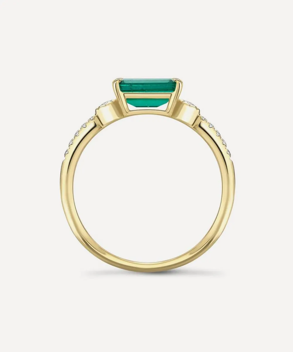 Dinny Hall Rings^14ct Gold Betony Emerald and Diamond Ring