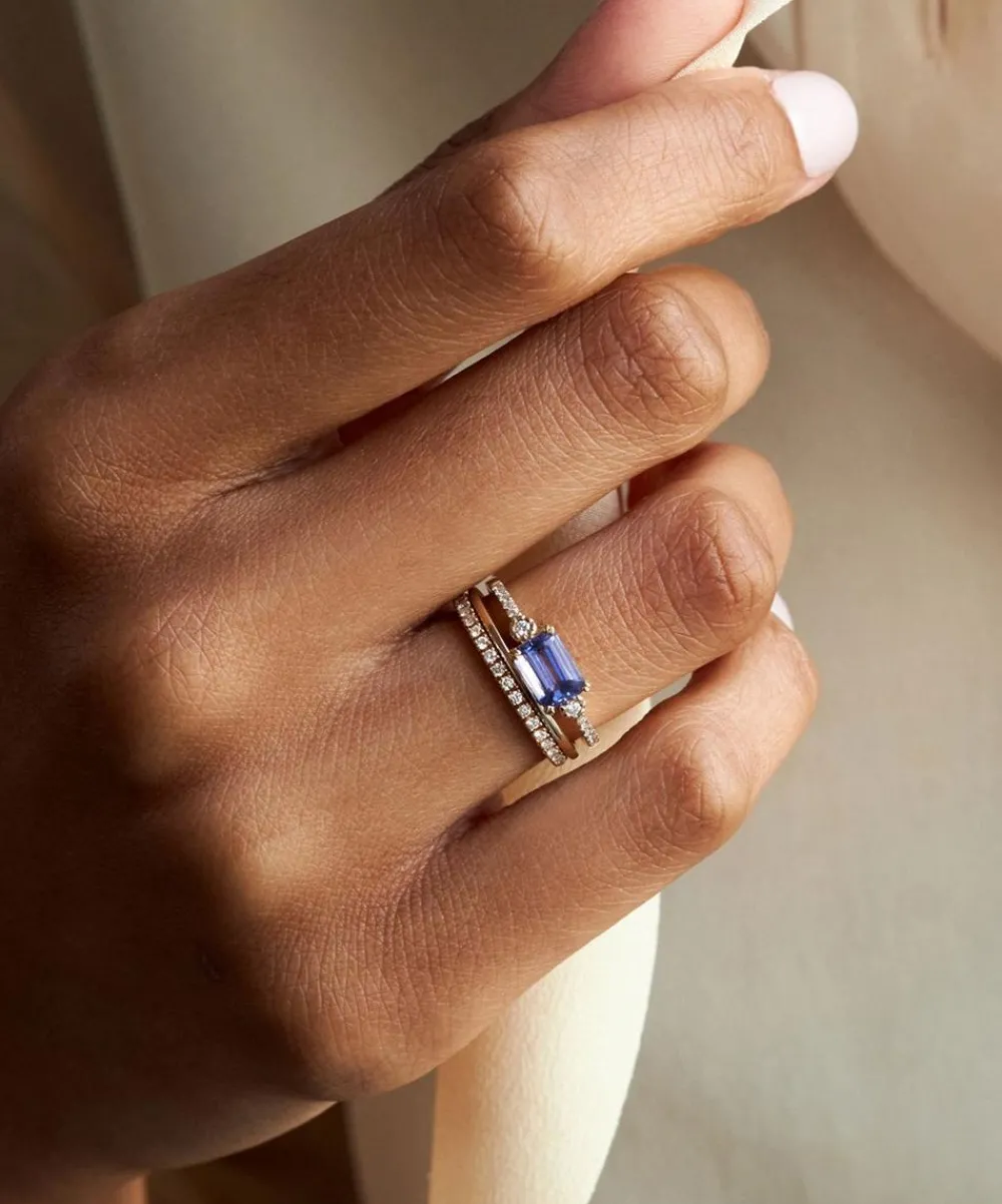 Dinny Hall Rings^14ct Gold Betony Tanzanite and Diamond Ring
