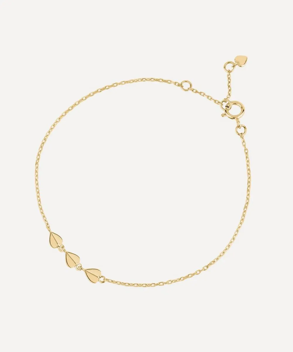 Dinny Hall Bracelets^9ct Gold Bijou Folded Heart Trio Bracelet
