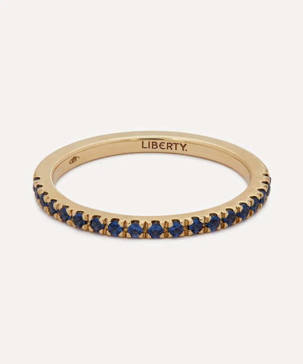 Liberty Rings|Rings^9ct Gold Blue Sapphire Rainbow Ring