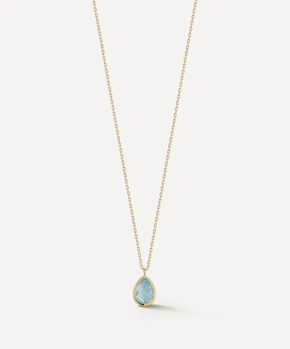 Mateo Necklaces|Necklaces^14ct Gold Blue Topaz Pendant Necklace