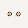 Satomi Kawakita Earrings|Earrings^18ct Gold Brown Diamond Hexagon Stud Earrings