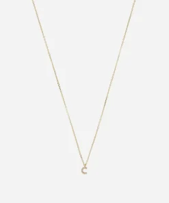 AURUM + GREY Necklaces^9ct Gold C Diamond Initial Pendant Necklace