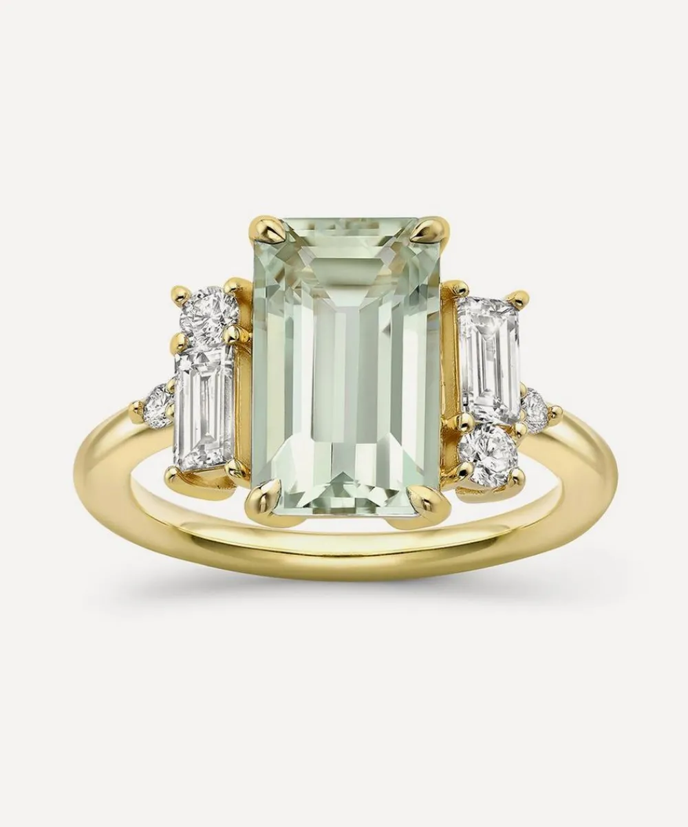 Dinny Hall Rings^9ct Gold Charli Amethyst and Diamond Ring