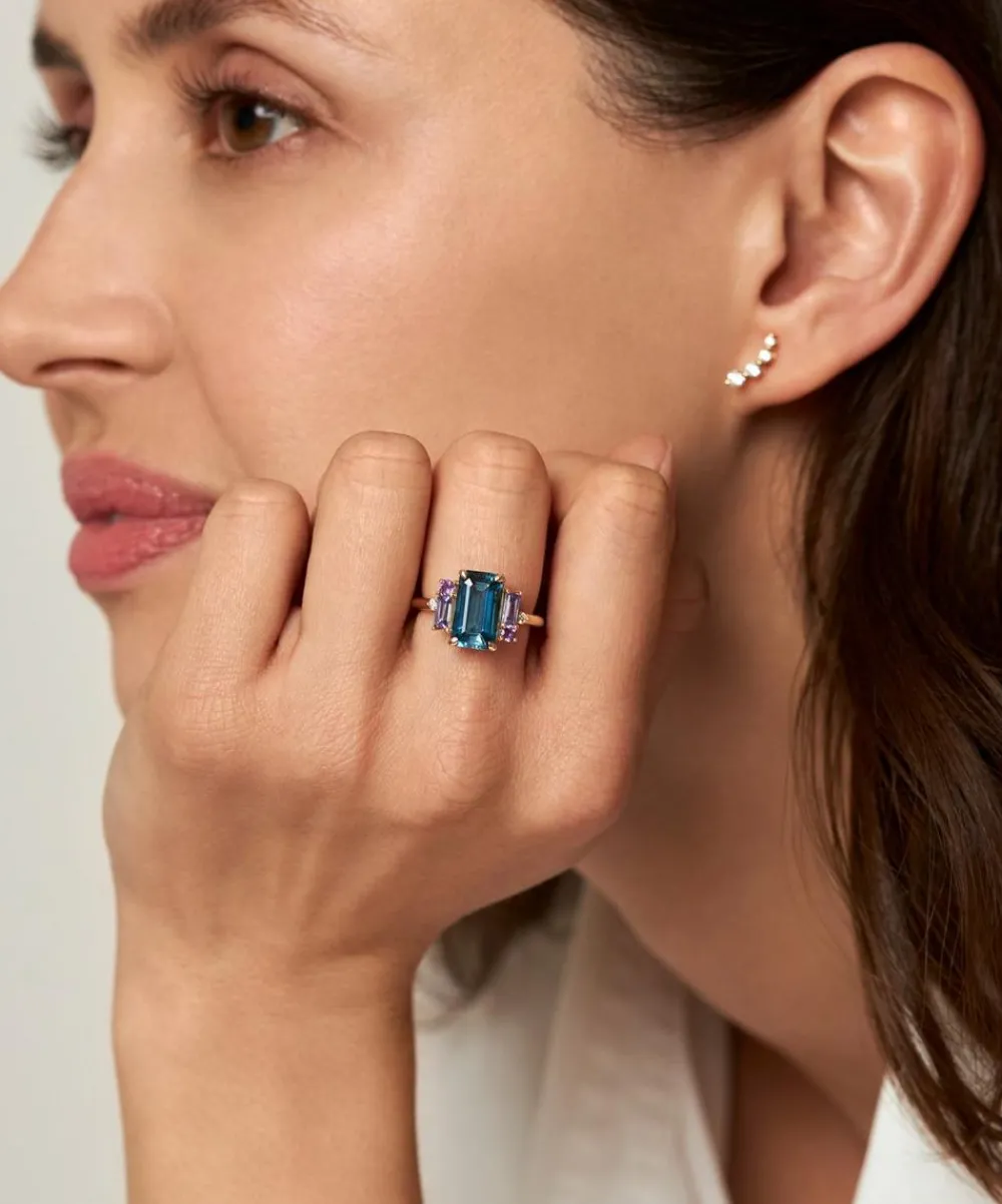 Dinny Hall Rings^9ct Gold Charli London Blue Topaz Ring