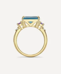 Dinny Hall Rings^9ct Gold Claudie London Blue Topaz Ring