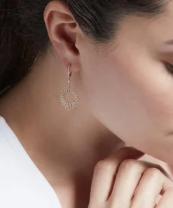 Astley Clarke Earrings^14ct Gold Comet Burst Diamond Hoop Earrings
