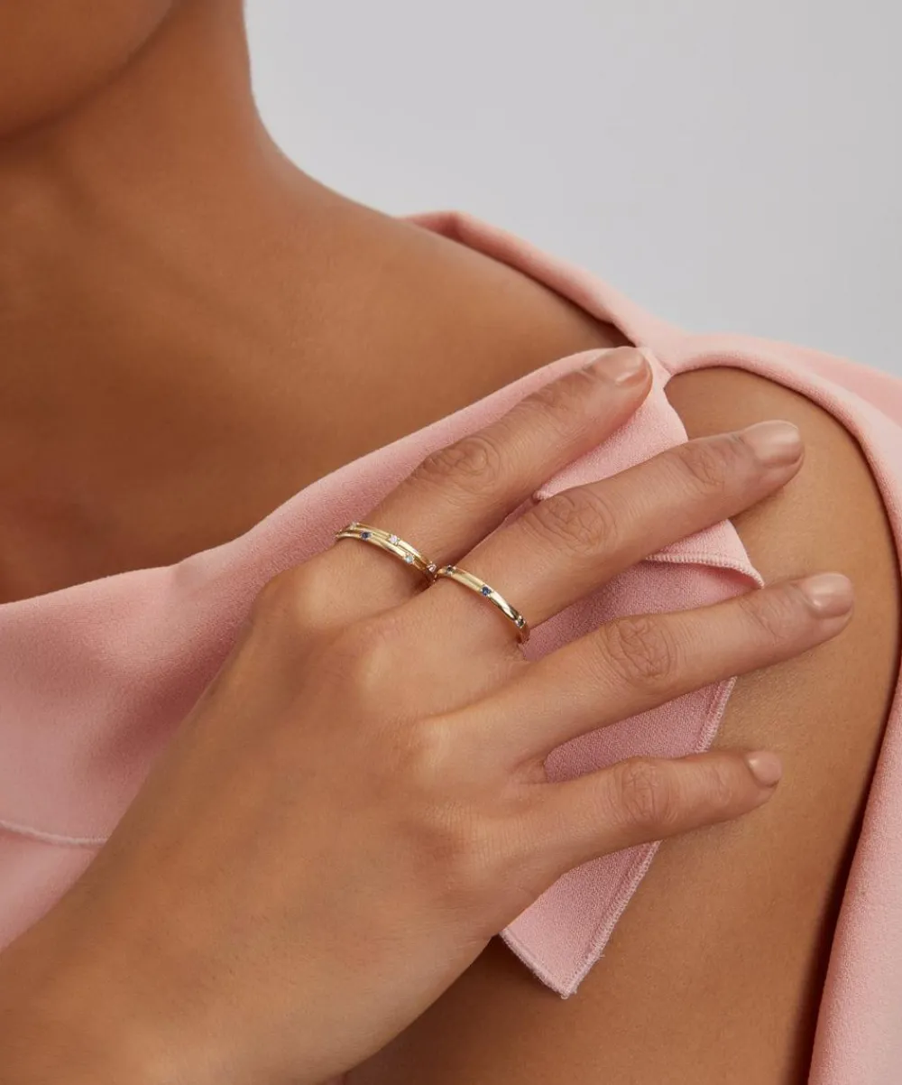 Liberty Rings|Rings^9ct Gold Constellation Lab-Grown Blue Sapphire Ring