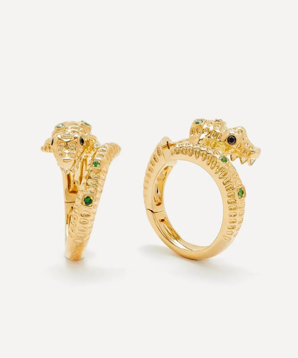 Yvonne Léon Earrings|Earrings^9ct Gold Crocodile Hoop Earrings