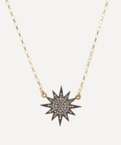 Kirstie Le Marque Necklaces^9ct Gold Diamond and Gold Starburst Pendant Necklace