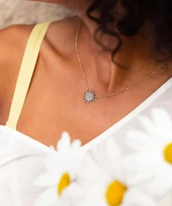Kirstie Le Marque Necklaces^9ct Gold Diamond and Gold Starburst Pendant Necklace