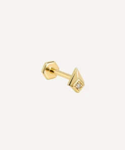 Rachel Jackson Earrings^9ct Gold Diamond Arrow Spike Labret Earring