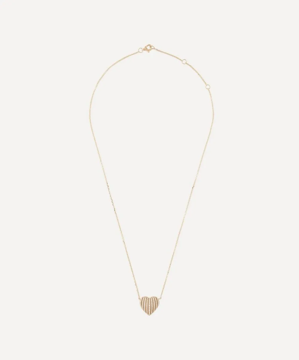 Roxanne First Necklaces|Necklaces^14ct Gold Diamond Basket Heart Pendant Necklace