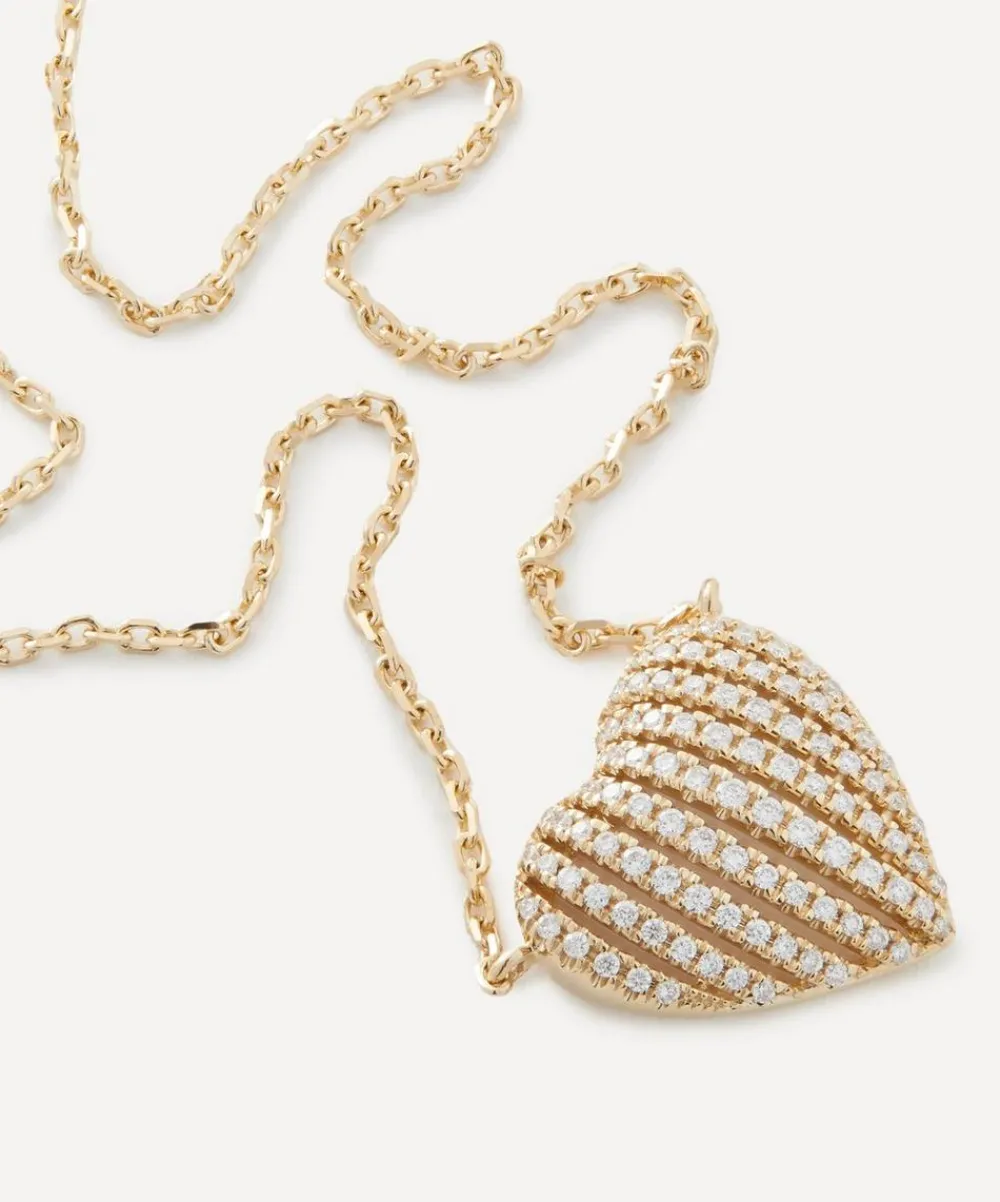Roxanne First Necklaces|Necklaces^14ct Gold Diamond Basket Heart Pendant Necklace