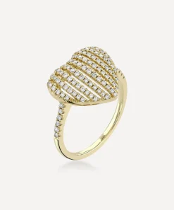Roxanne First Rings^14ct Gold Diamond Heart Basket Ring