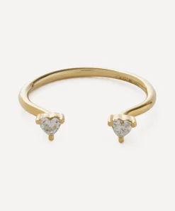 Artemer Rings|Rings^18ct Gold Diamond Heart Open Wedding Band Ring