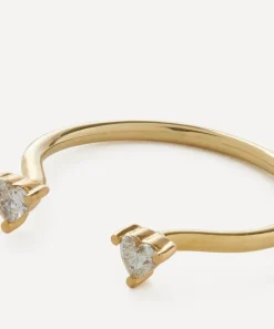 Artemer Rings|Rings^18ct Gold Diamond Heart Open Wedding Band Ring