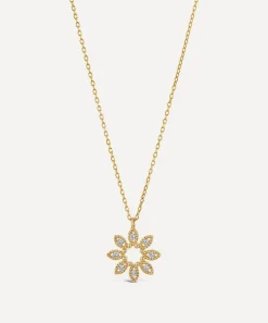 Dinny Hall Necklaces^14ct Gold Diamond Jasmine Flower Pendant Necklace