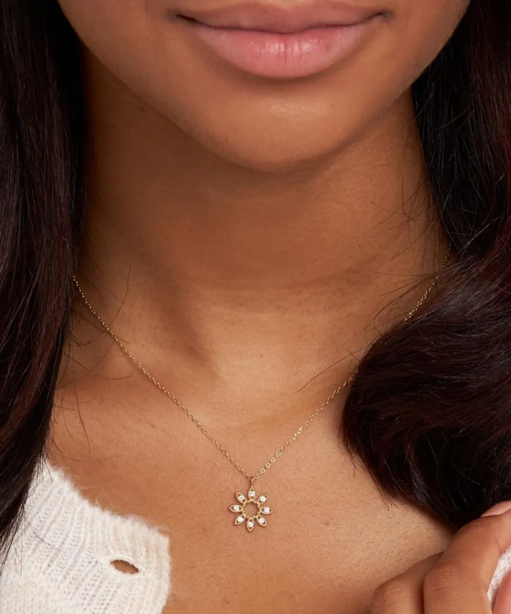 Dinny Hall Necklaces^14ct Gold Diamond Jasmine Flower Pendant Necklace