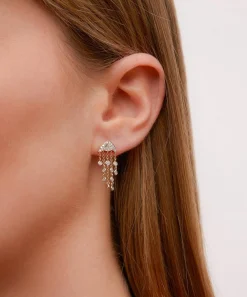 Yvonne Léon Earrings|Earrings^18ct Gold Diamond Jellyfish Drop Earring