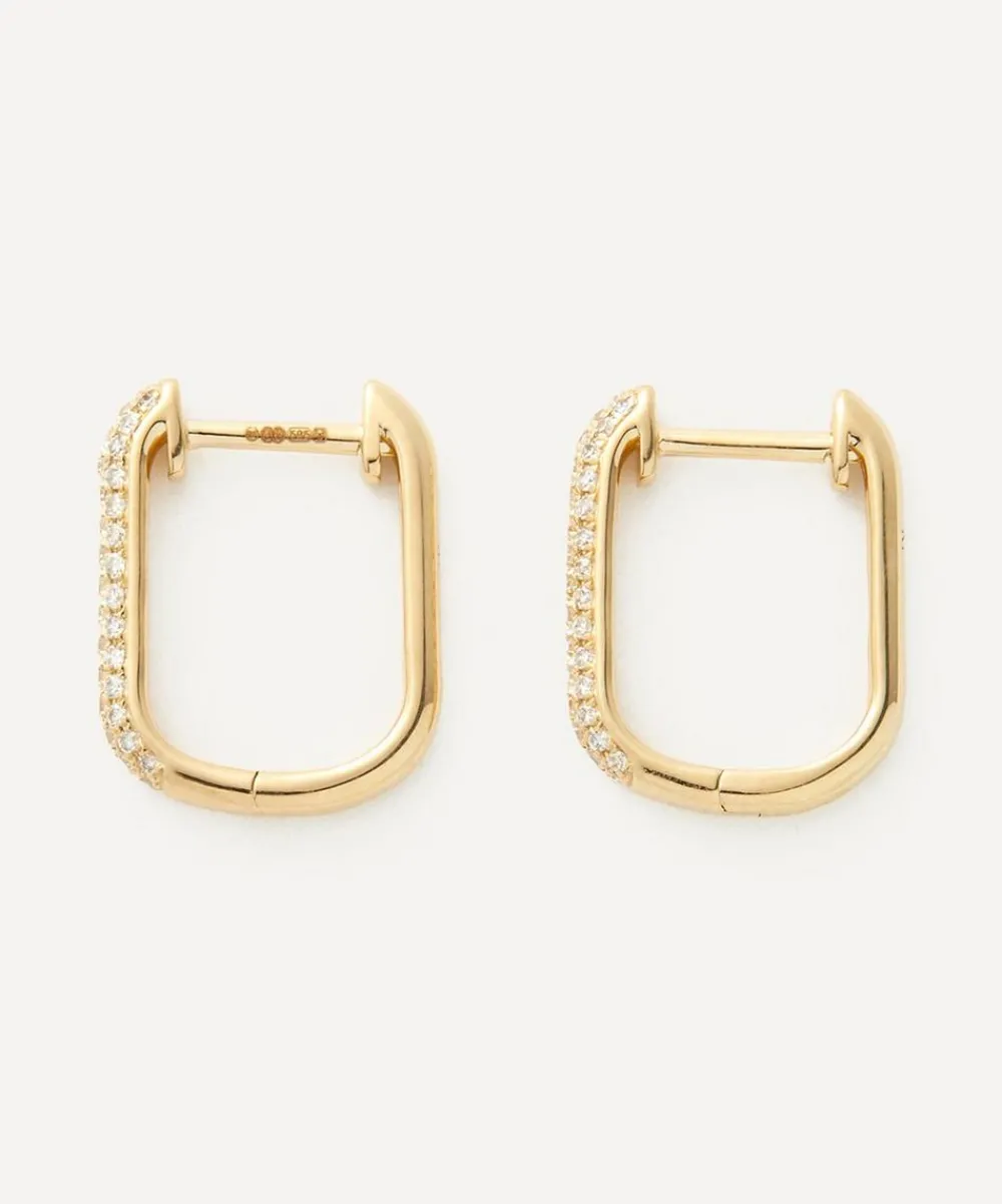 Roxanne First Earrings|Earrings^14ct Gold Diamond Oval Hoop Earrings