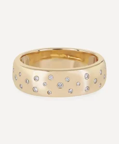 Roxanne First Rings|Rings^14ct Gold Diamond Polka Dot Cigar Band Ring