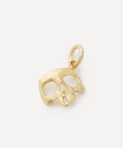 Polly Wales Charms & Pendants|Charms & Pendants^18ct Gold Diamond Snaggletooth Skull Charm