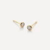 Monica Vinader Earrings^14ct Gold Diamond Solitaire Stud Earrings