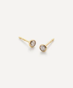 Monica Vinader Earrings^14ct Gold Diamond Solitaire Stud Earrings