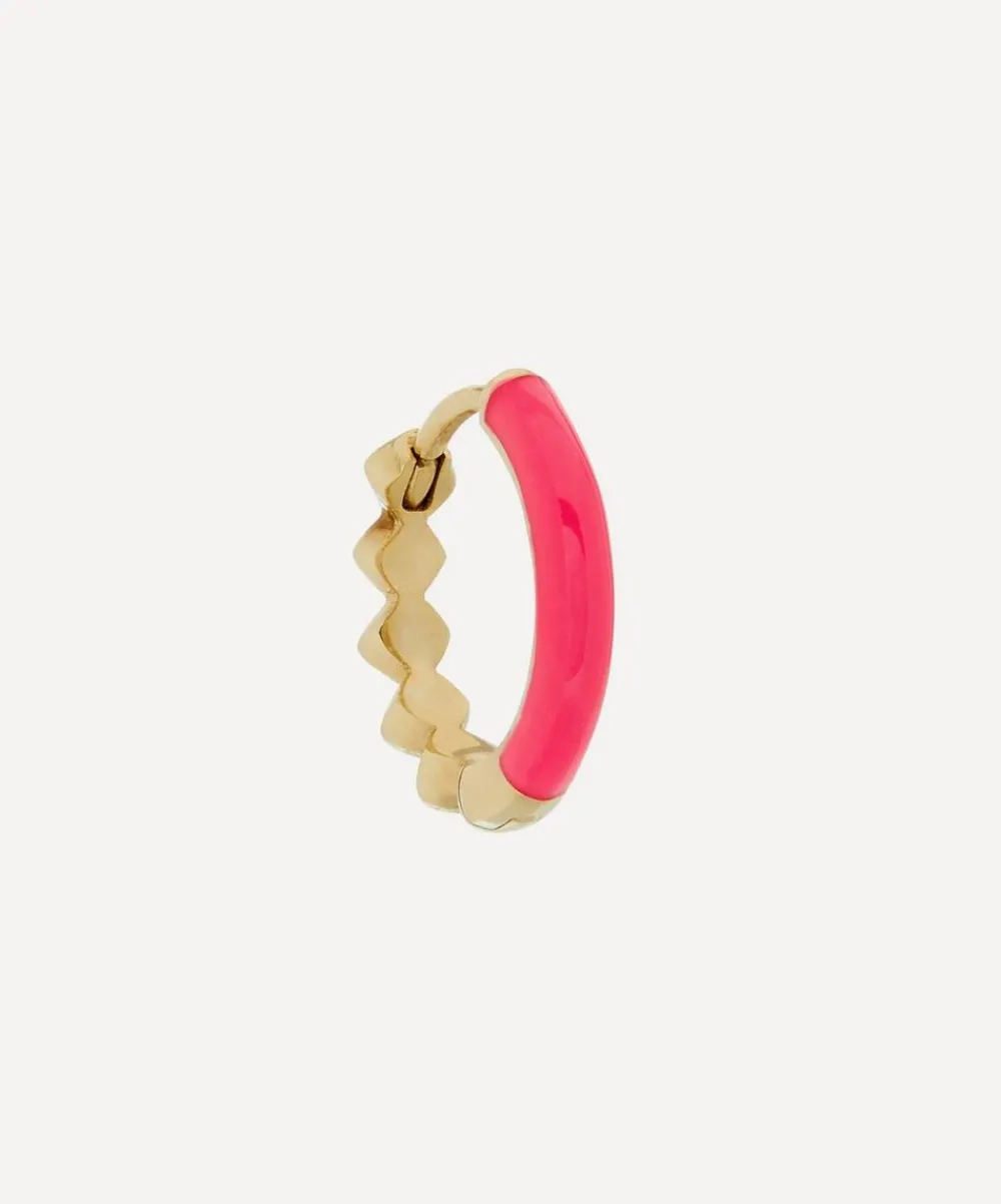 Liberty Earrings|Earrings^9ct Gold Eclipse Mini Creole Enamel Single Hoop Earring