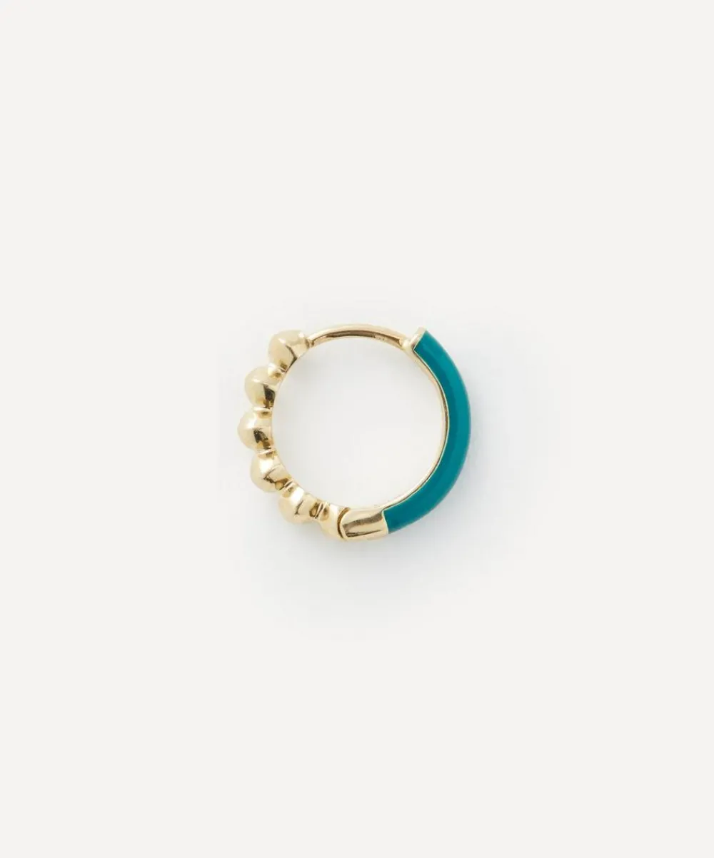 Liberty Earrings|Earrings^9ct Gold Eclipse Petrol Enamel Huggie Hoop Earring