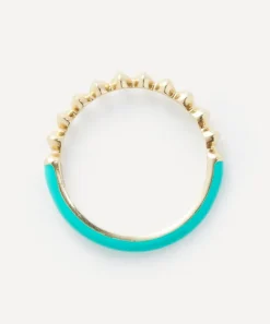 Liberty Rings|Rings^9ct Gold Eclipse Turquoise Enamel Band Ring
