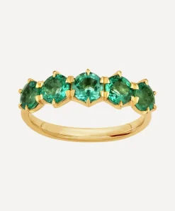 Dinny Hall Rings^18ct Gold Elyhara Emerald Five Stone Ring