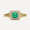 Artemer Rings|Rings^18ct Gold Emerald and Trapeze Diamond Art Deco Ring