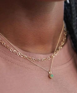 Dinny Hall Charms & Pendants^9ct Gold Emerald Bon Bon Pendant Necklace