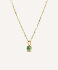 Dinny Hall Charms & Pendants^9ct Gold Emerald Bon Bon Pendant Necklace