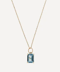 Mateo Necklaces|Necklaces^14ct Gold Emerald Cut Blue Topaz Pendant Necklace