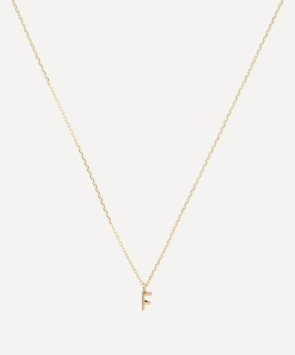 AURUM + GREY Necklaces^9ct Gold F Initial Pendant Necklace