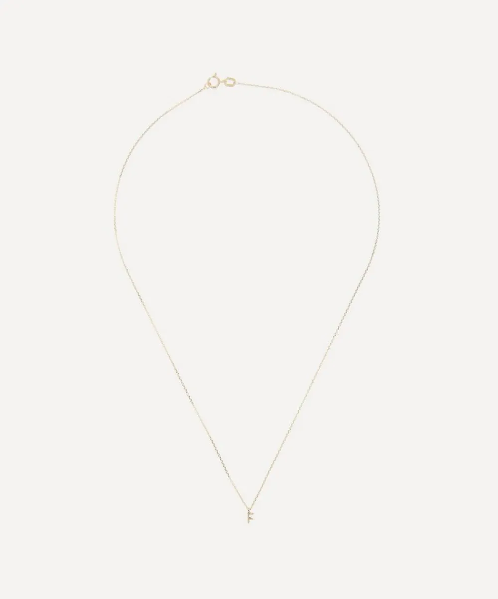AURUM + GREY Necklaces^9ct Gold F Initial Pendant Necklace