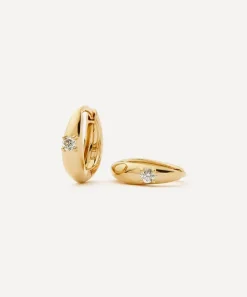 Missoma Earrings|Earrings^14ct Gold Fine Diamond Dome Huggie Hoop Earrings