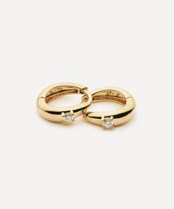 Missoma Earrings|Earrings^14ct Gold Fine Diamond Dome Huggie Hoop Earrings