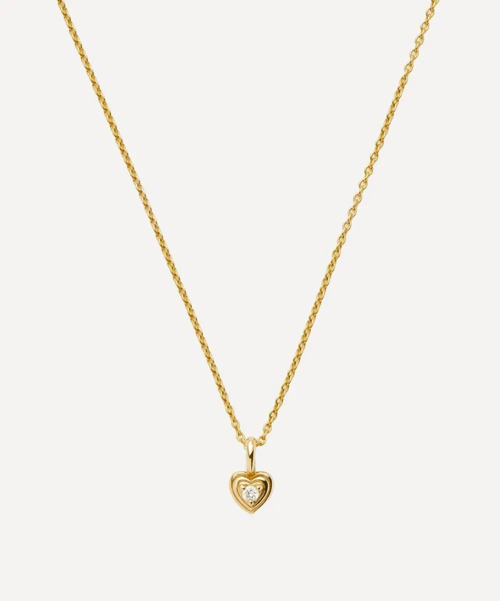 Missoma Necklaces|Necklaces^14ct Gold Fine Diamond Heart Mini Pendant Necklace