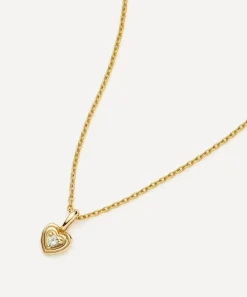 Missoma Necklaces|Necklaces^14ct Gold Fine Diamond Heart Mini Pendant Necklace