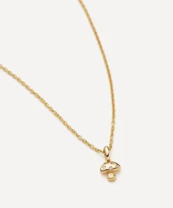 Missoma Necklaces|Necklaces^14ct Gold Fine Diamond Mushroom Mini Pendant Necklace