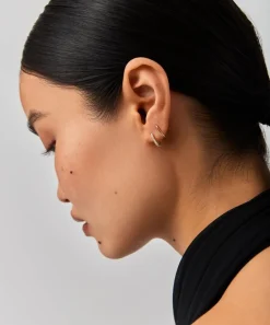 Missoma Earrings|Earrings^14ct Gold Fine Diamond Ovate Mini Hoop Earrings