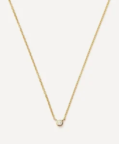 Missoma Necklaces|Necklaces^14ct Gold Fine Diamond Solitaire Pendant Necklace
