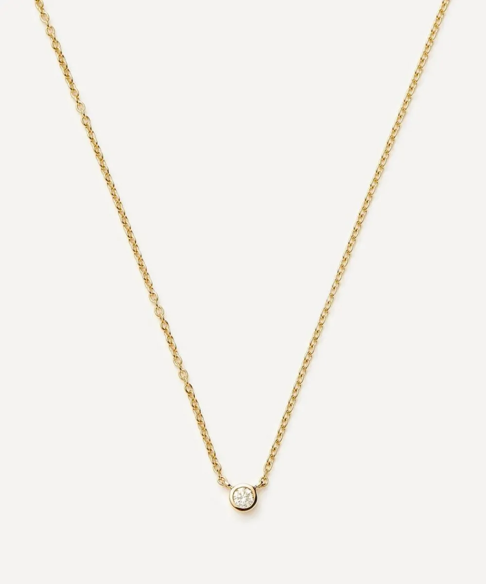 Missoma Necklaces|Necklaces^14ct Gold Fine Diamond Solitaire Pendant Necklace